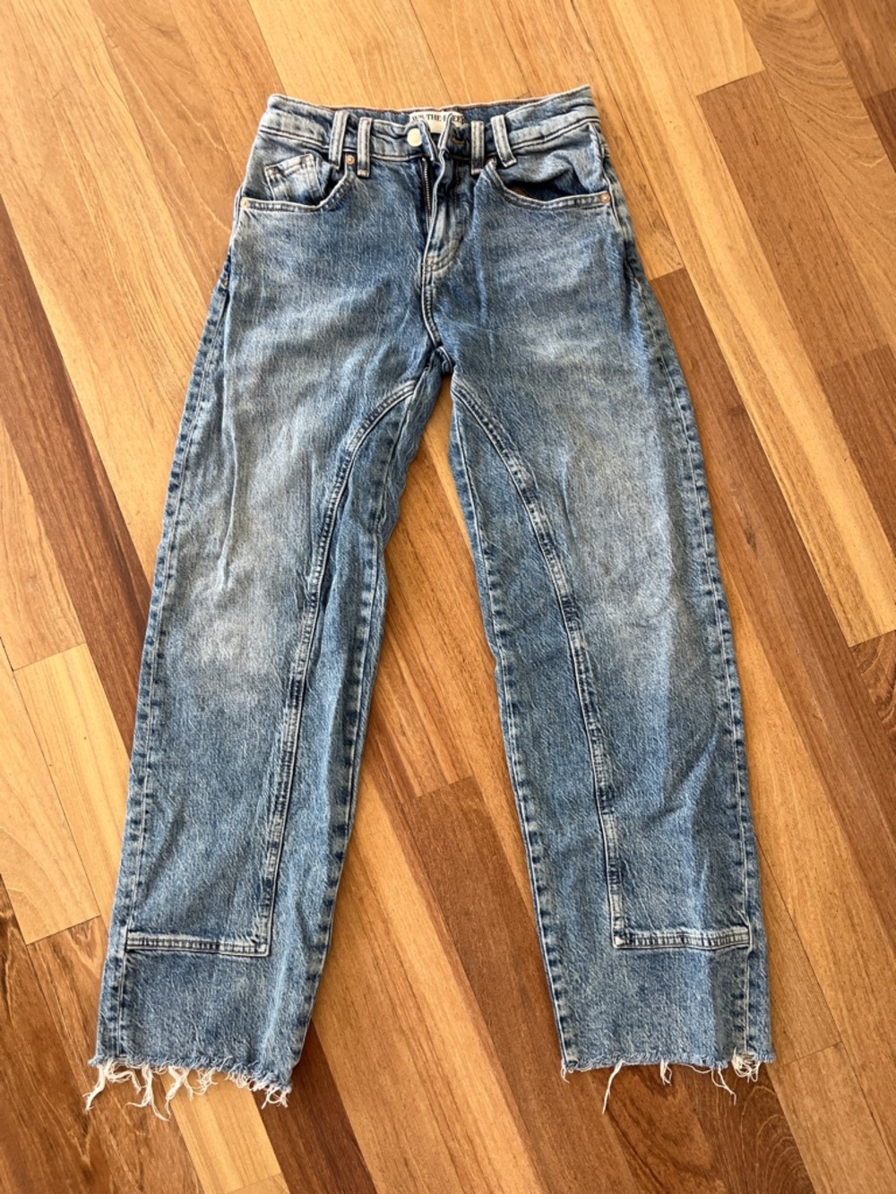 We The Free Light Blue Distressed Straight Jeans